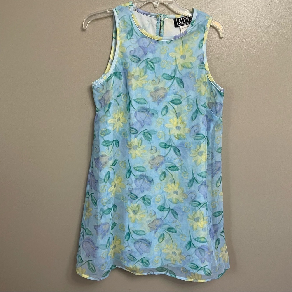 Chiffon floral slip dress Fairy Y2K 90s City Triangles